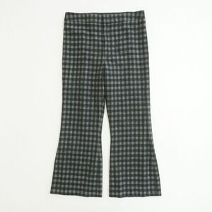SMYTHE Womens Size 6 Flare Leg Gingham Plaid Career Dress Pants Wool Blend Grey